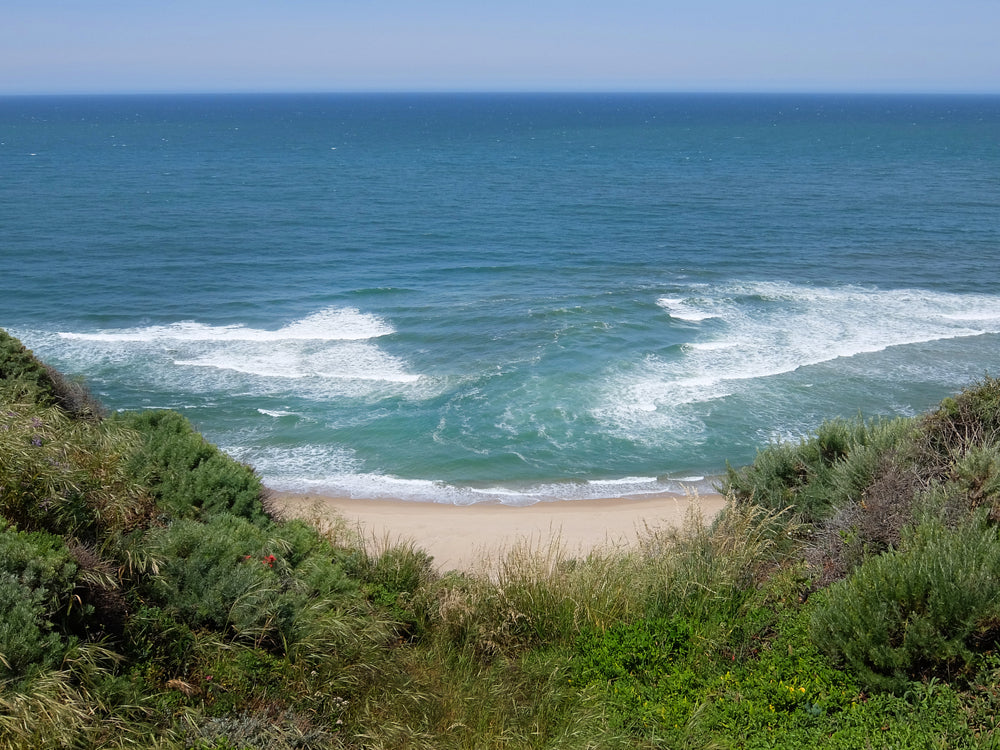 arial view of coastal rip current