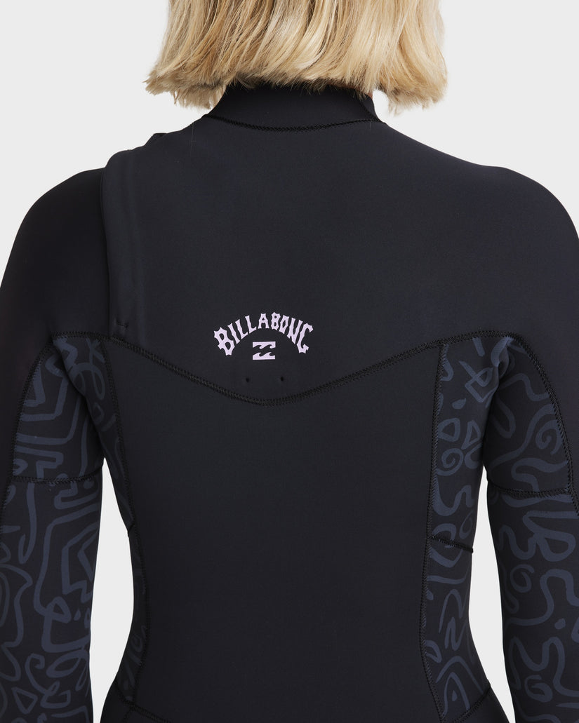 BILLABONG WOMENS 3/2 SYNERGY NATURAL CHEST ZIP STEAMER WETSUIT