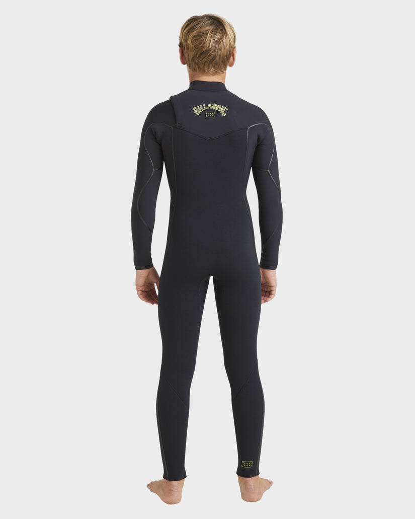 BILLABONG BOYS 3/2 FURNACE NATURAL CHEST ZIP STEAMER WETSUIT