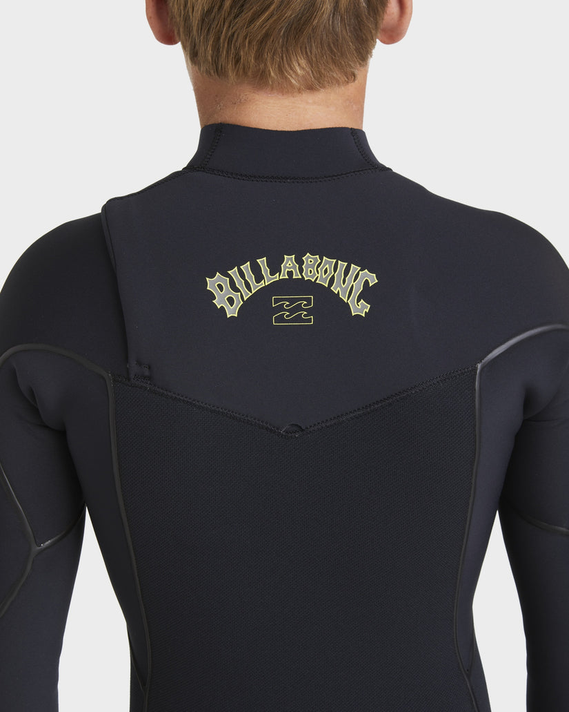 BILLABONG BOYS 3/2 FURNACE NATURAL CHEST ZIP STEAMER WETSUIT