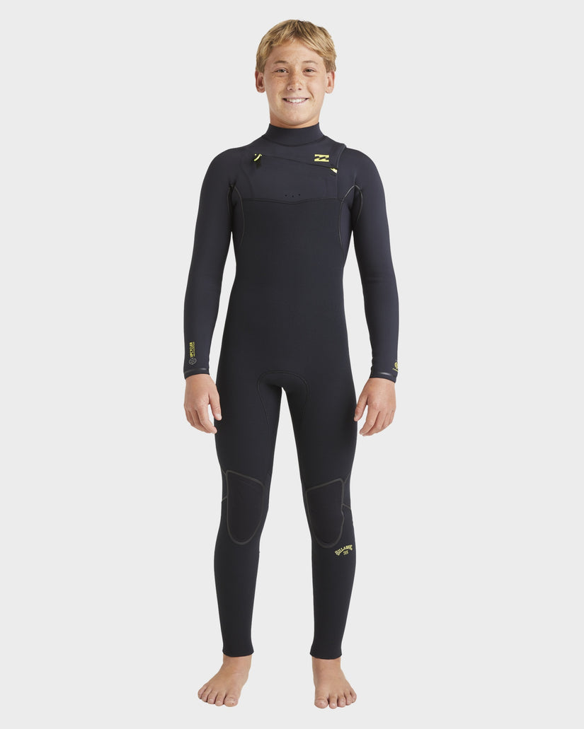 BILLABONG BOYS 3/2 FURNACE NATURAL CHEST ZIP STEAMER WETSUIT