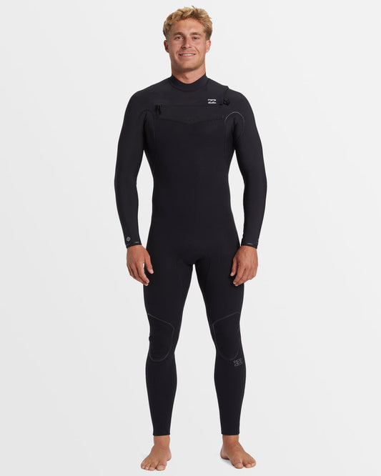 BILLABONG MENS 3/2 FURNACE NATURAL CHEST ZIP STEAMER WETSUIT